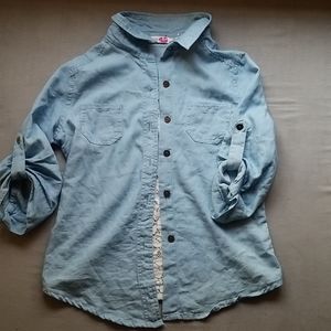 Faux Jean Lace Back Jacket